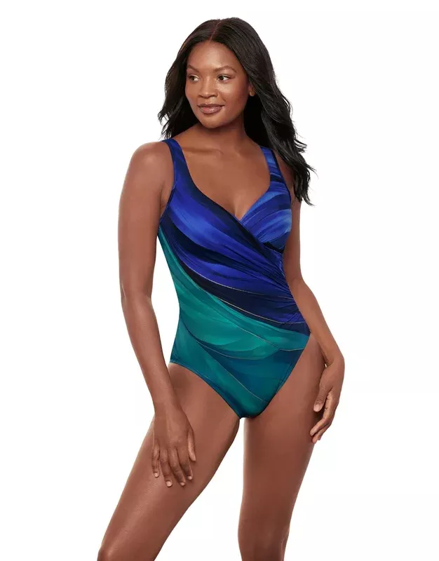 Miraclesuit Maldiva It’s A Wrap Swimsuit – Blue/Green/Multi