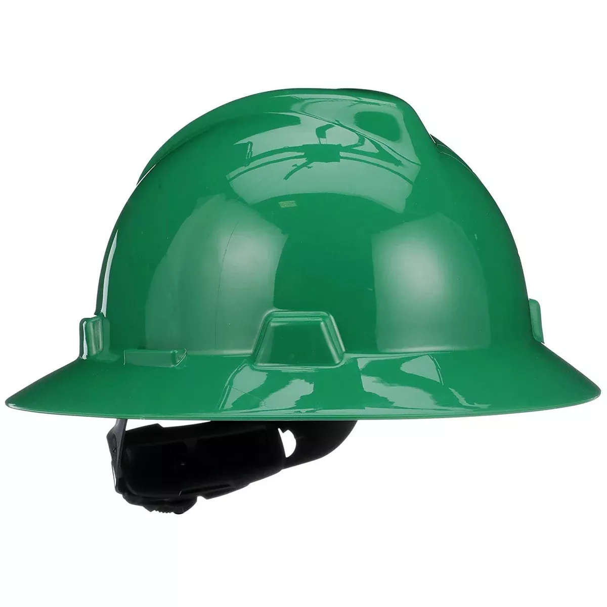 MSA V-Gard Full-Brim Hard Hat with Suspension – Polyethylene Shell, Superior Impact Protection and Self Adjusting Crown Straps – Standard Size Hard Hat