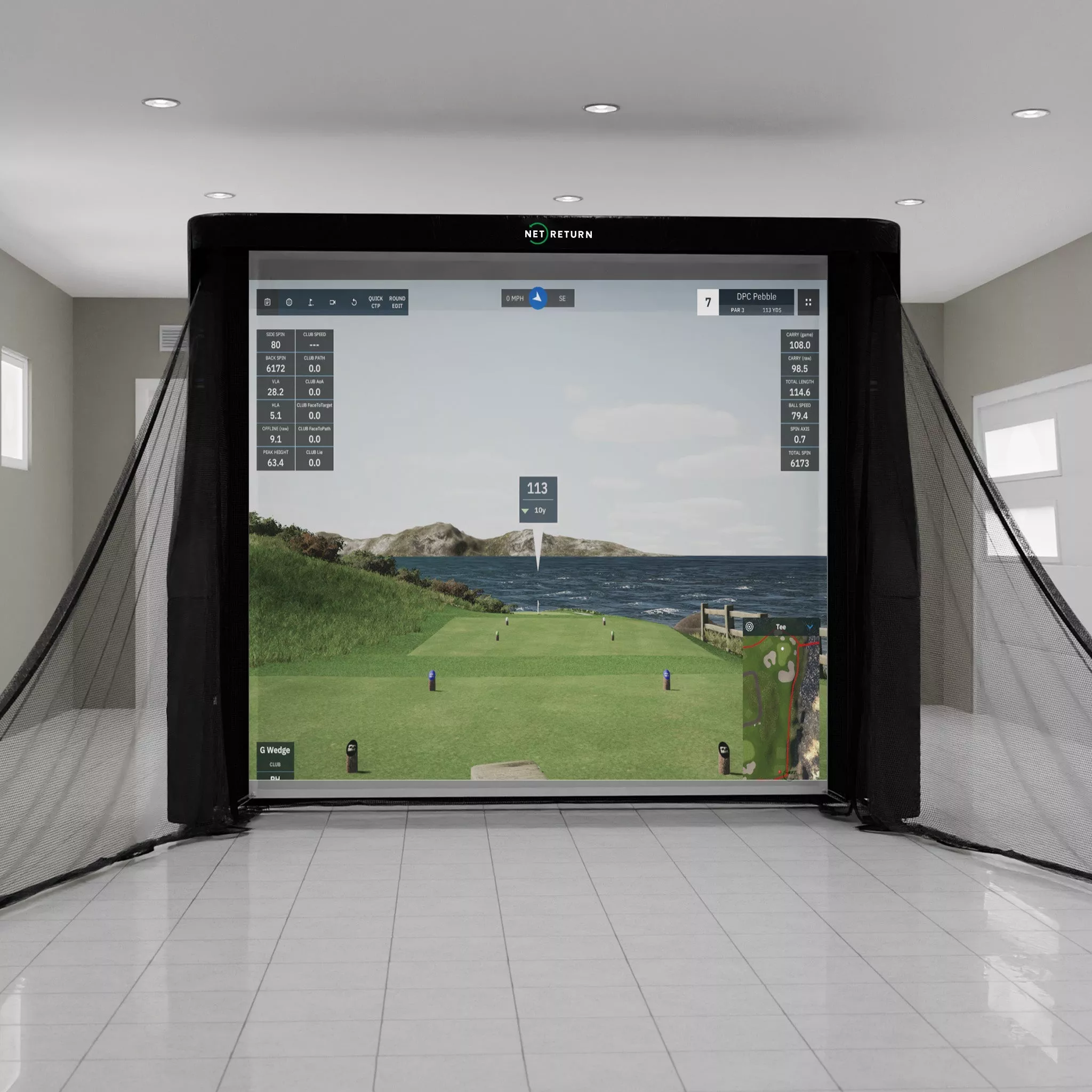 The Net Return Simulator Bay 88 Golf Simulator Enclosure