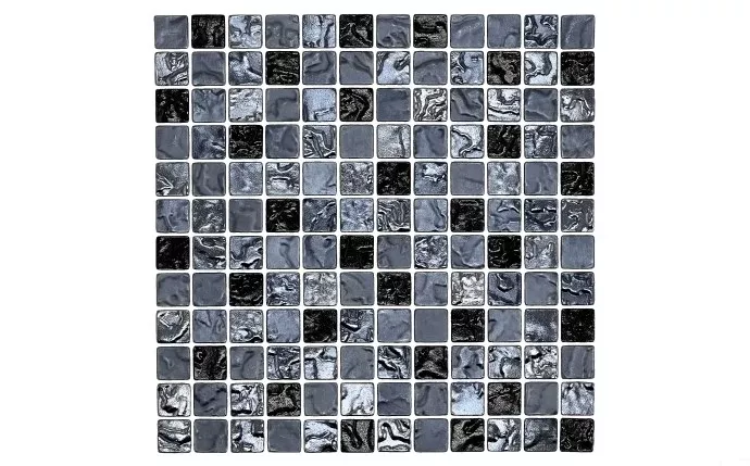 NPT 1" x 1" Iridescent Glass Tile Coal KAI-COAL