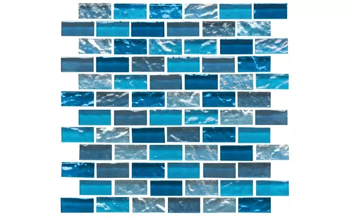 NPT 1" x 2" Elysium Iridescent Glass Tile Peacock ELY-PEACOCK1X2