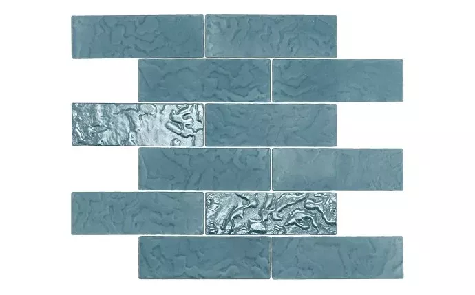 NPT 2″ x 6″ Glass Tile With Mesh Back Glacier Light Blue KAI-GLACIER2X6