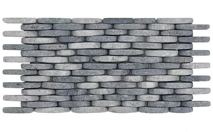 NPT 5 7/8″ x 11 5/8″ River Rocks Tile Mixed Stacked Gray RVK-MIXED GRAY STK