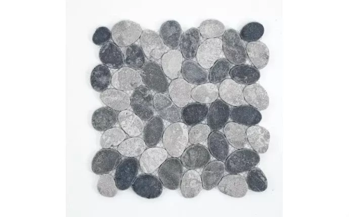 NPT 6" x 11 3/4" River Rocks Cobble Pebble Waterline Tile Mixed Grey RVK-MIXED GRAY BDR