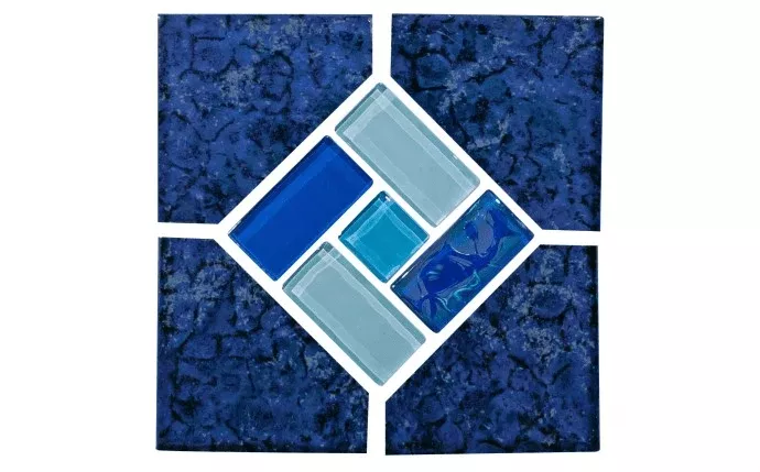 NPT 6" x 6" Porcelain Deco Tile Bermuda Blue BERMUDA BLG DECO GL