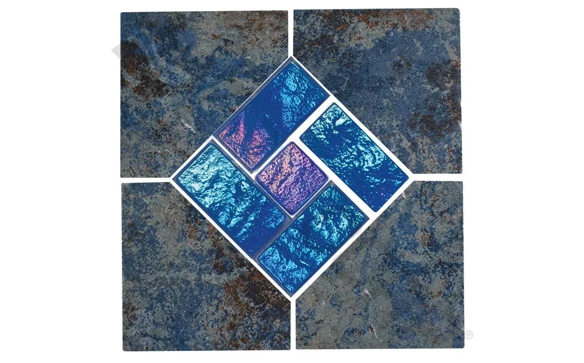 NPT AZ606 Aztec Collection Cobalt Deco Tile 6" x 6"