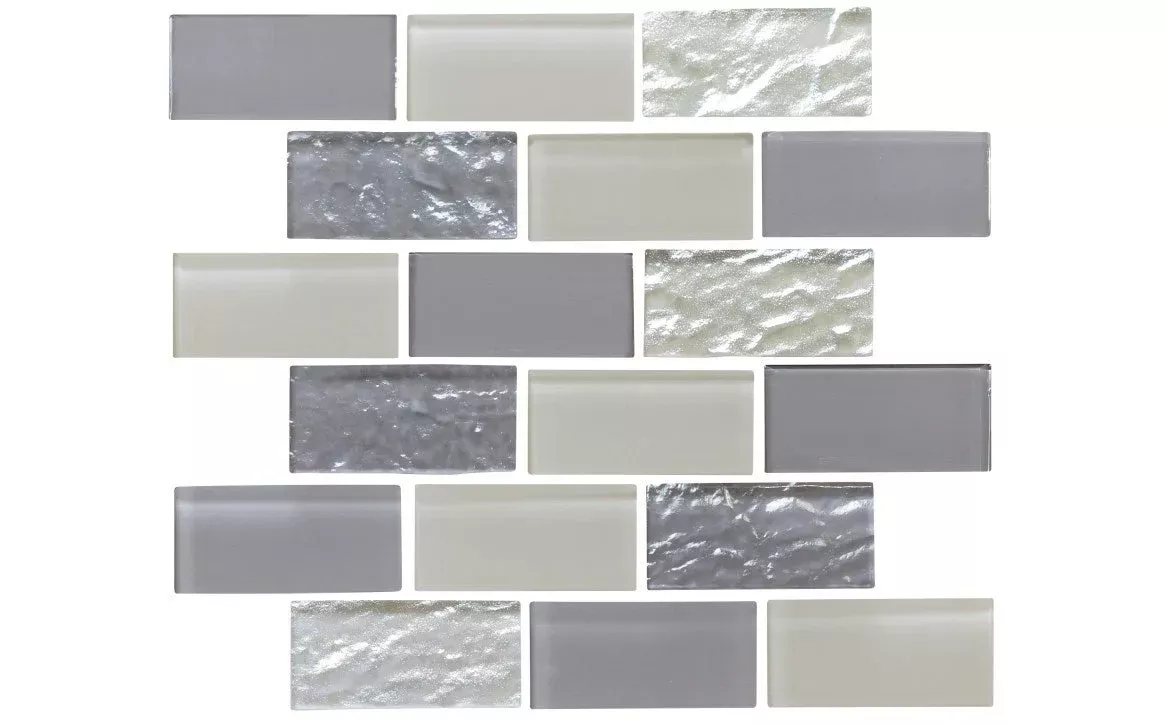 NPT ELY-GRAY2X4 2" x 4" Elysium Iridescent Glass Tile Gray