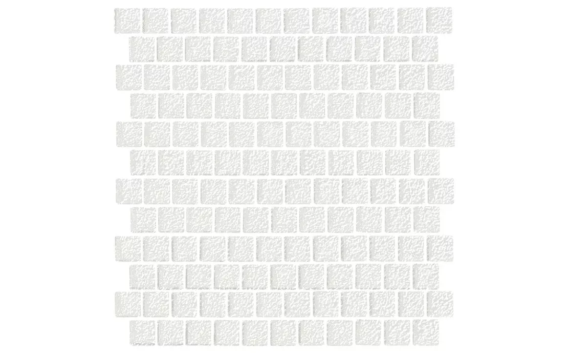 NPT MK-G-WHITE RAISED 1" x 1" Mini Koyn Glass Tile Raised White 1.03 SqFt