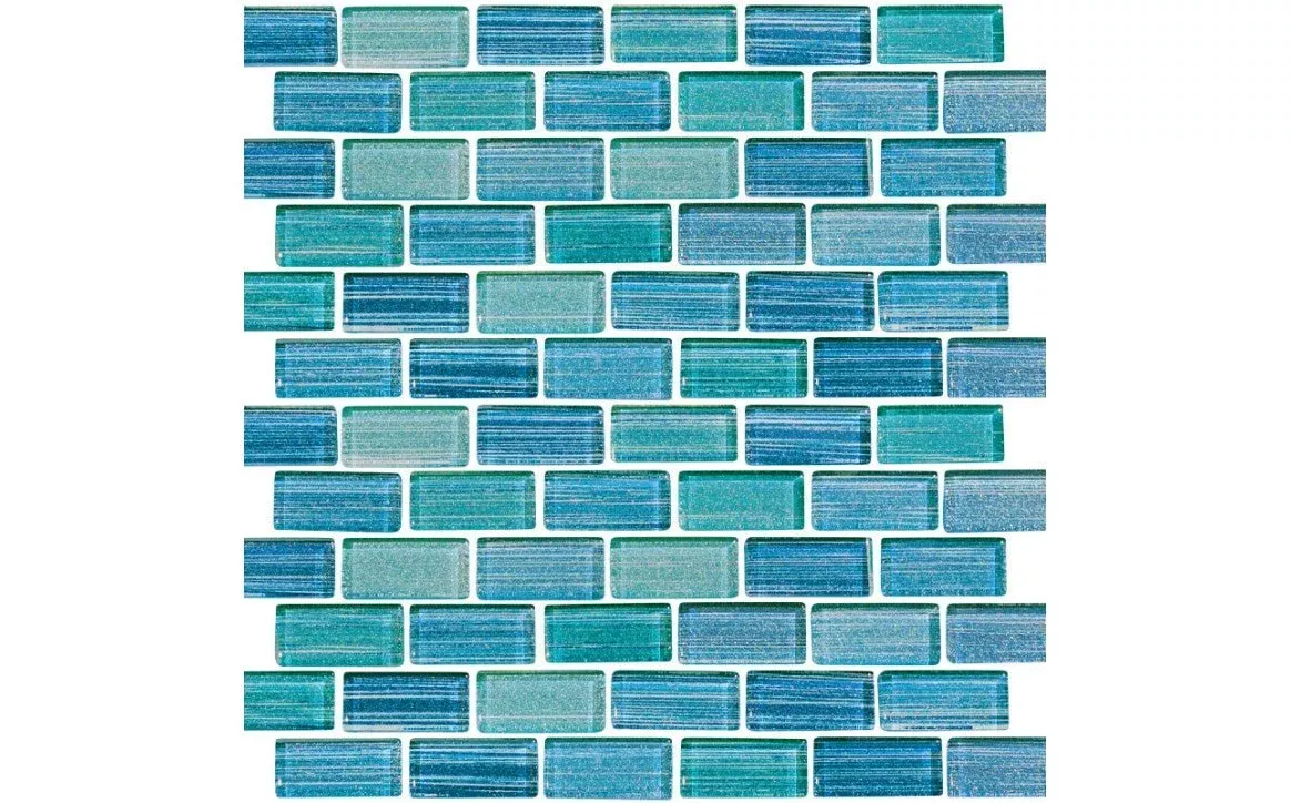 NPT PLL-CYAN 1" x 2" Parallax Cyan Pool Tile