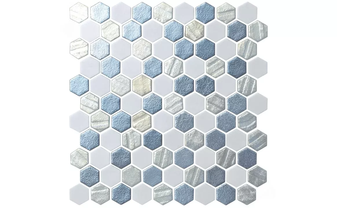 NPT STA-SILVER Starburst Silver Mosaic Pool Tile