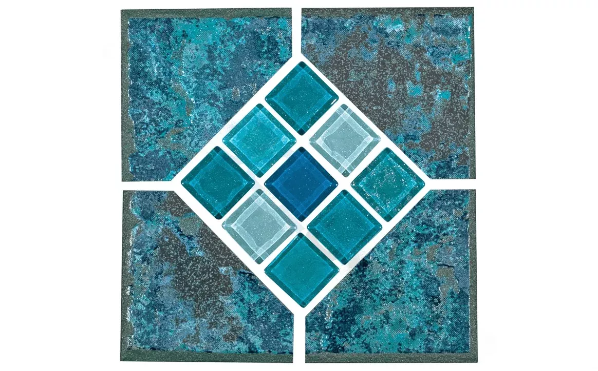NPT VR679 DECO 6″ x 6″ Verona Tile Borba Turquoise Deco