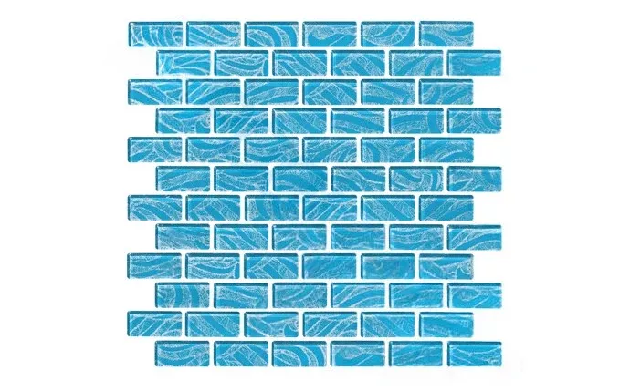 NPT ZPH-BLUE 1" x 2" Zephyr Glass Tile Blue