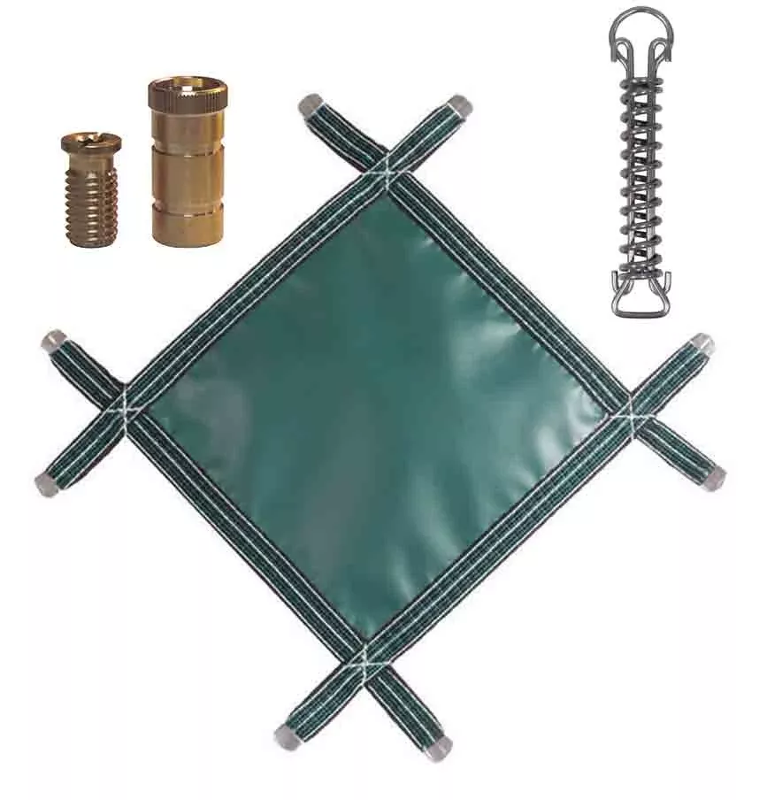 PermaGuard Solid Vinyl Rectangular Safety Cover 16 x 32 Feet, 4 x 8 Left 1-2 Foot Offset No Drain