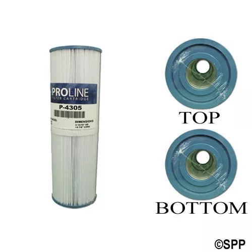 Proline Filter Cartridge, Diameter: 4-15/16", Length: 14-7/8", Top: 2-1/8" Open, Bottom: 2-1/8" Open, 50 Sq Ft | P-4305