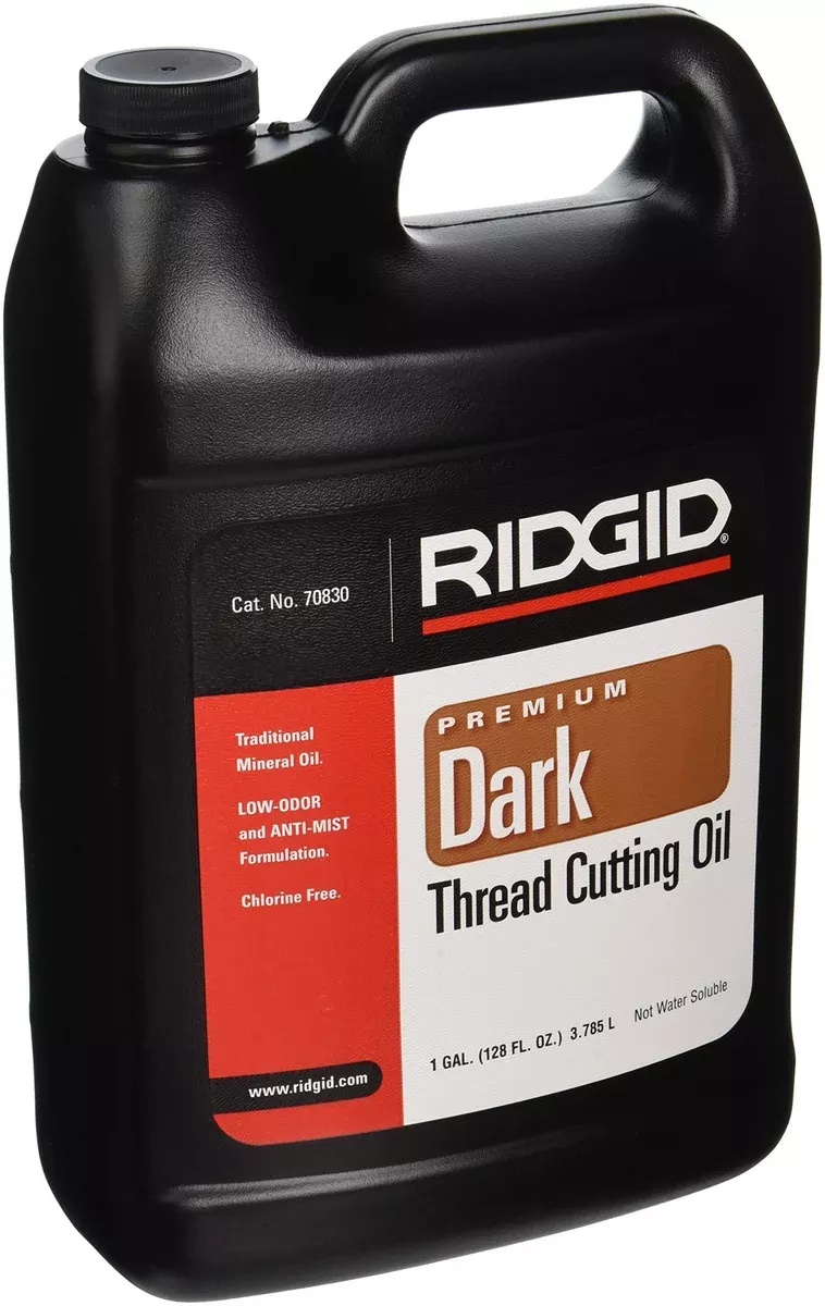 RIDGID 70830 Dark Thread Cutting Oil, 1 Gal, Halogen, PCB and Chlorine-Free, Low-Odor Anti-Mist Formulation, Designed to Prolong Equipment Life, Cools Threads and Pipes