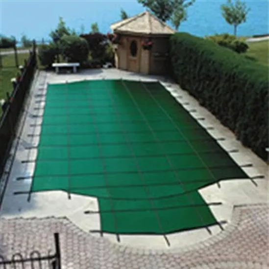 Solid Safety Pool Cover Pool Size: 25′ x 50′ Rectangle Green w- Mesh Panel 12 YrWarranty Arctic Armor