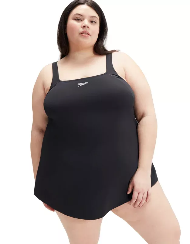 Speedo Essential Swim Dress – Black/Plus Size