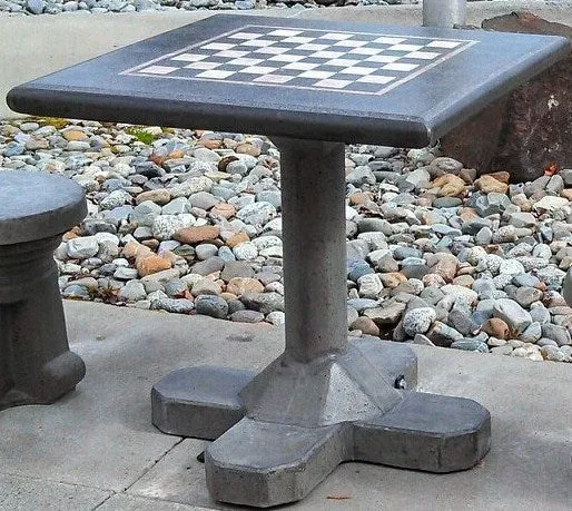 Stone Age Genius Concrete Outdoor Chess Table Freestanding