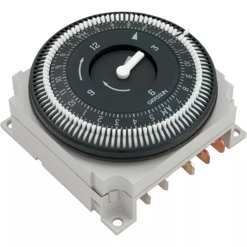 Timer, Grasslin, SPDT, Panel Mount, 24v, 20A, 24hr | FM/1STUZ-24V