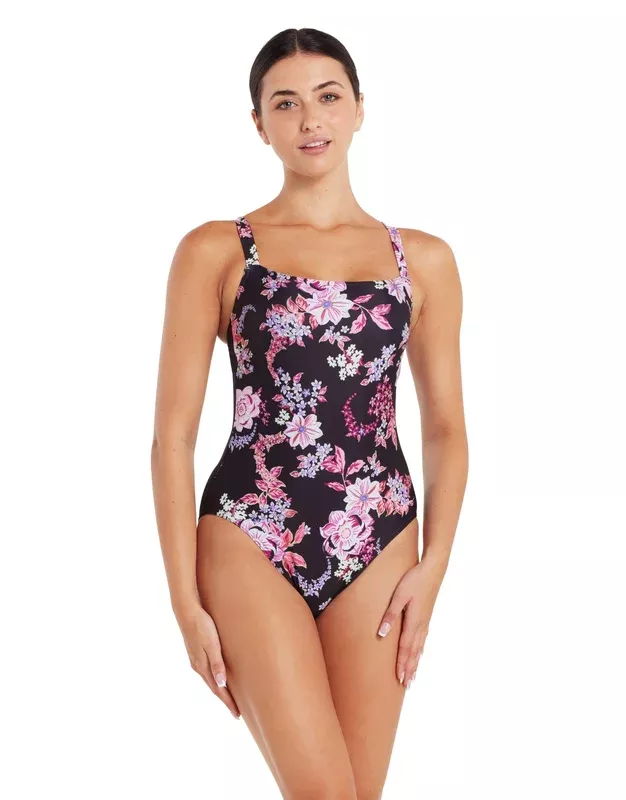 Zoggs Artisan Adjustable Classicback Swimsuit – Black/Pink