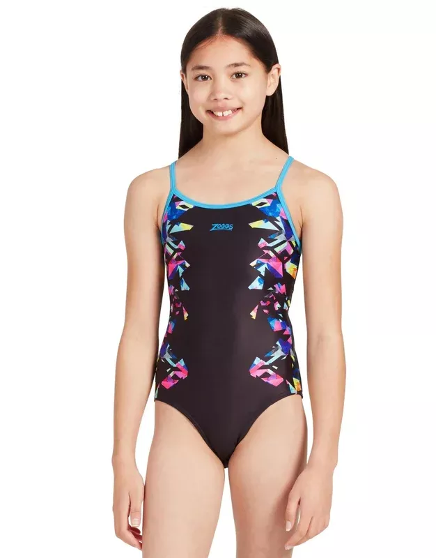 Zoggs Girls Neon Cracker Sprintback Swimsuit