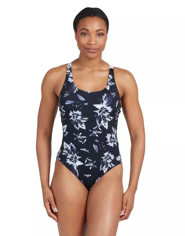 Zoggs Juliet Actionback Swimsuit – Black/White