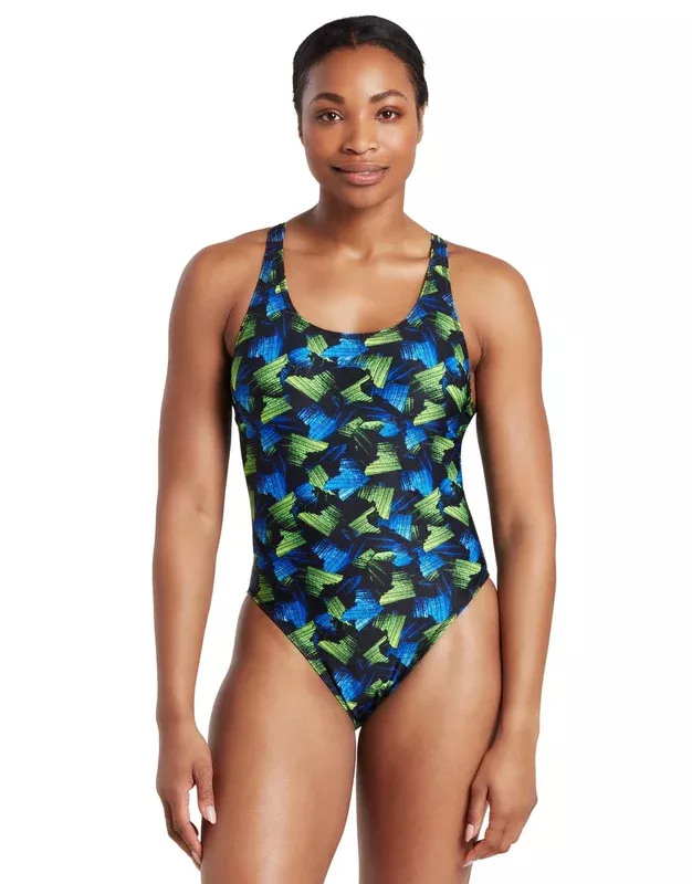 Zoggs Swell Masterback Swimsuit – Black/Green