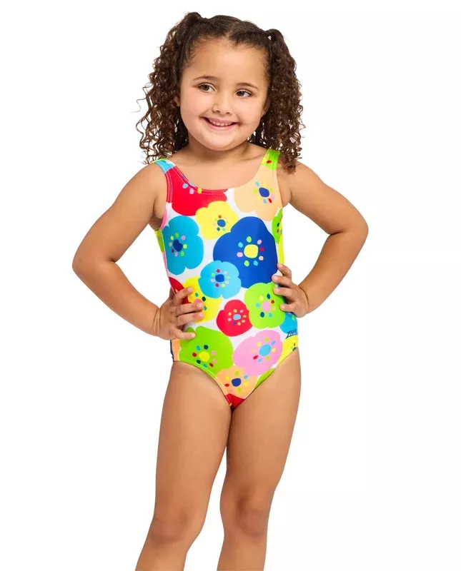 Zoggs Tots Girls Bloomie Scoopback Swimsuit – Multi